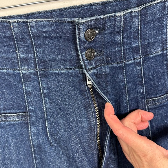 Free People Jayde High Rise Flare Jeans Dark Blue Retro 70s Womens Size 28 NEW - Picture 8 of 16
